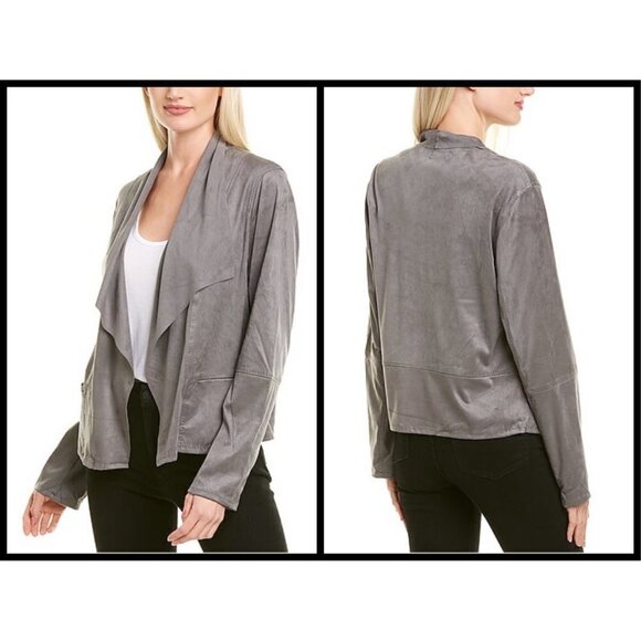 💕MAX STUDIO💕 Faux Suede Drape Front Jacket NWT - Picture 3 of 15